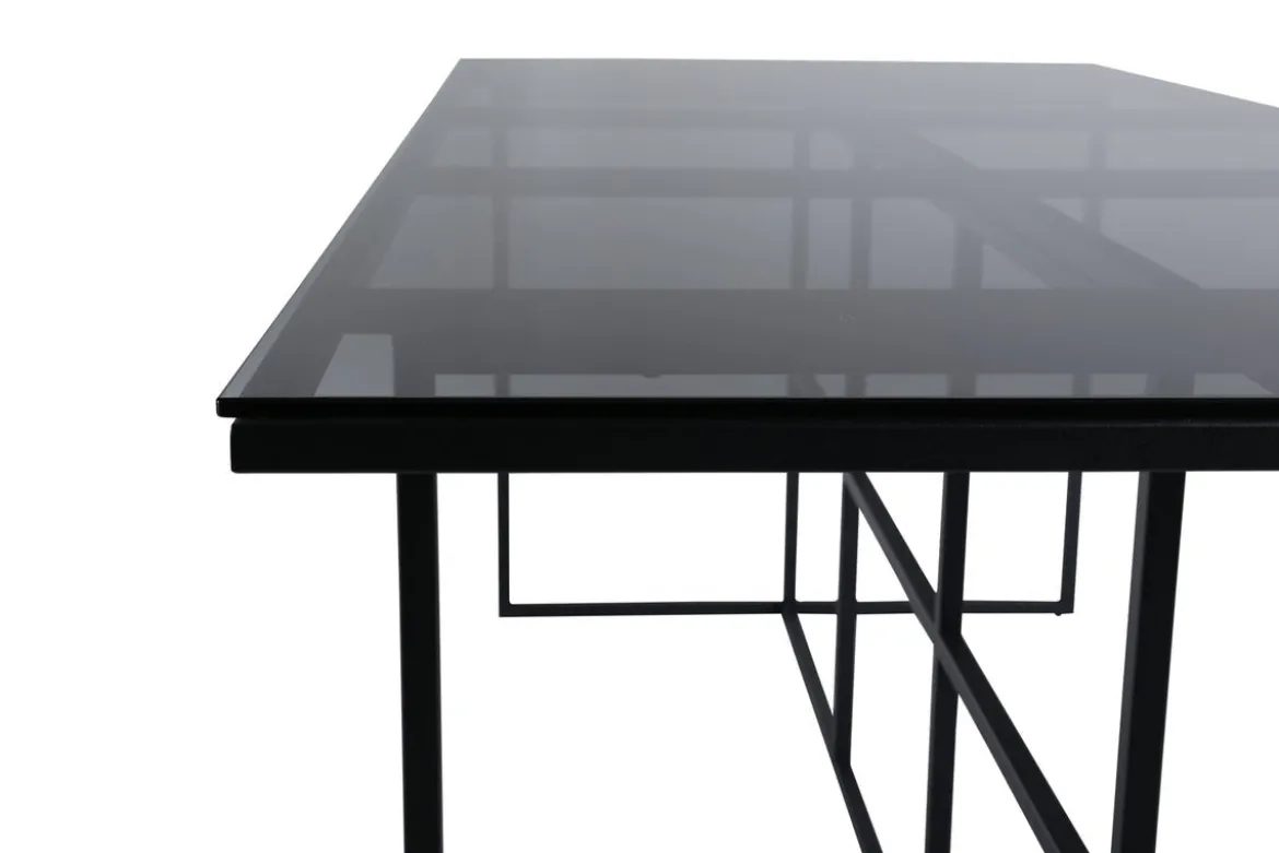 Esstisch Life - rechteckiger Esstisch in Schwarz aus Stahl und Glas