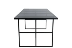 Esstisch Life - rechteckiger Esstisch in Schwarz aus Stahl und Glas