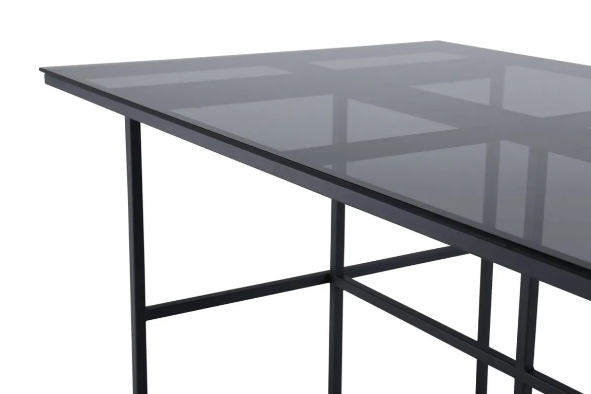 Esstisch Life - rechteckiger Esstisch in Schwarz aus Stahl und Glas