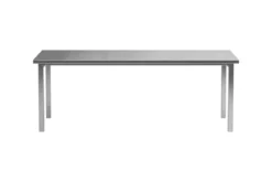 Esstisch Luan - in Silber mit Edelstahl-Oberfläche