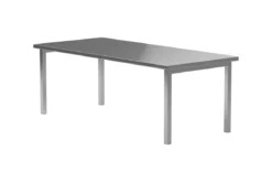 Esstisch Luan - in Silber mit Edelstahl-Oberfläche