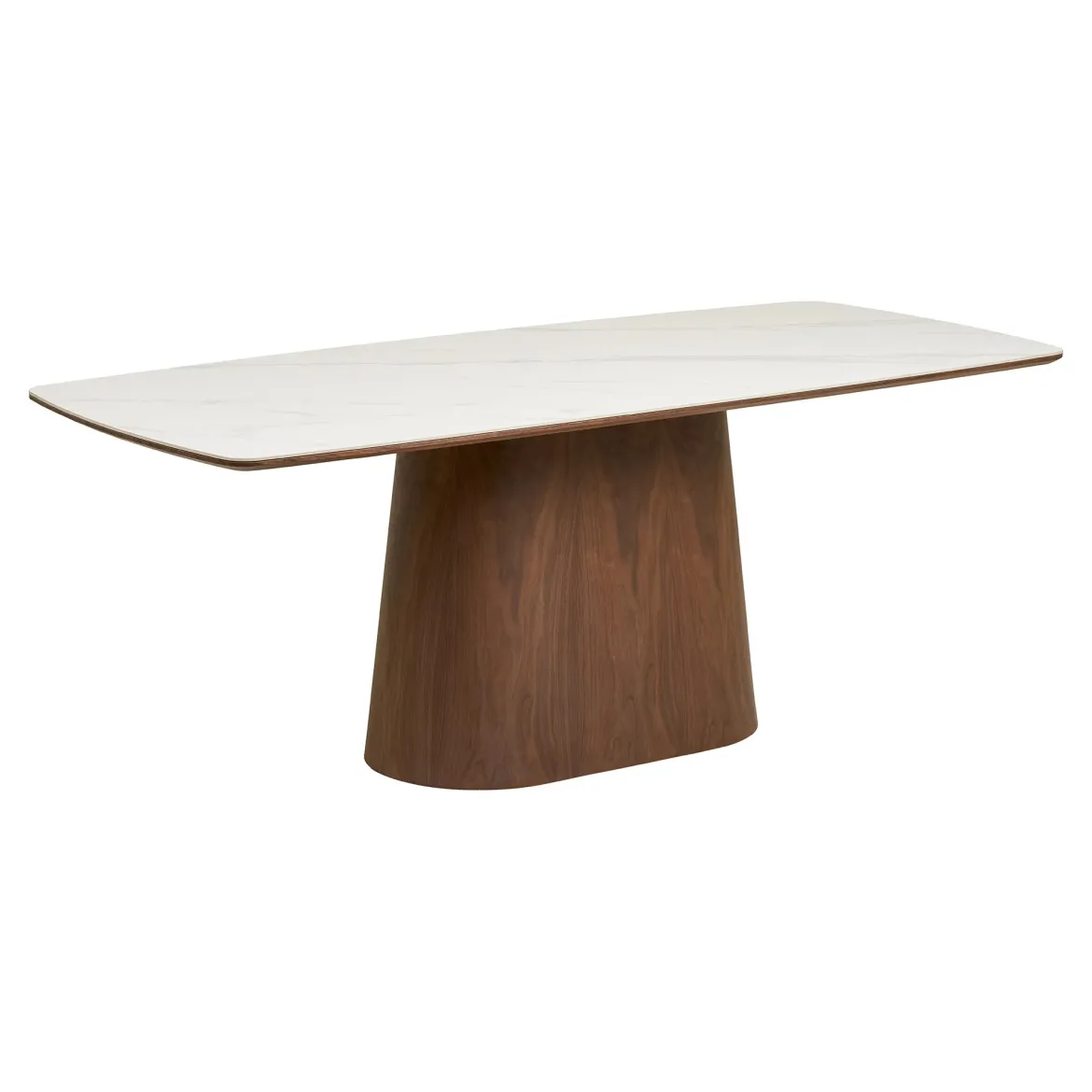 Esstisch Myrvika - dunkelbraunes Holz mit Steinoptik