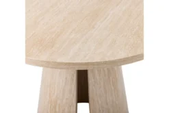 Esstisch Travio – Rundes Design im Travertin-Look