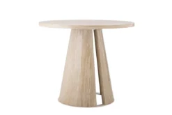 Esstisch Travio – Rundes Design im Travertin-Look