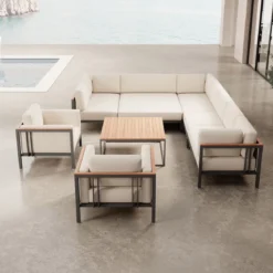 Euphoria – Ecklounge & 2 Loungesessel mit Tisch aus Aluminium | Aevora™ Kollektion