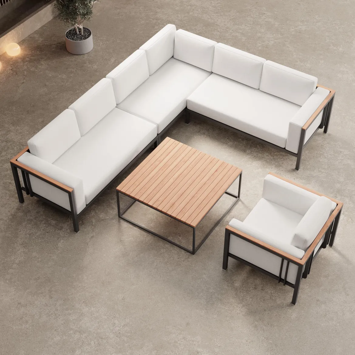 Euphoria – Ecklounge, Loungesessel & Tisch aus Aluminium | Aevora™ Kollektion