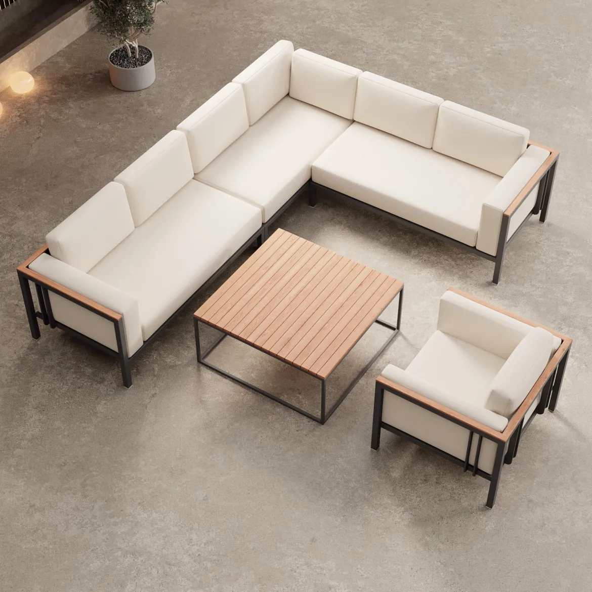 Euphoria – Ecklounge, Loungesessel & Tisch aus Aluminium | Aevora™ Kollektion
