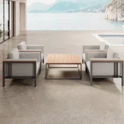 Euphoria – 4 Loungesessel & Tisch aus Aluminium | Aevora™ Kollektion