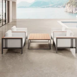 Euphoria – 4 Loungesessel & Tisch aus Aluminium | Aevora™ Kollektion