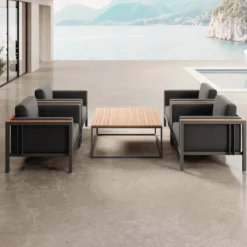 Euphoria – 4 Loungesessel & Tisch aus Aluminium | Aevora™ Kollektion