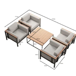 Euphoria – 4 Loungesessel & Tisch aus Aluminium | Aevora™ Kollektion