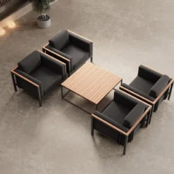 Euphoria – 4 Loungesessel & Tisch aus Aluminium | Aevora™ Kollektion