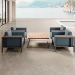 Euphoria – 4 Loungesessel & Tisch aus Aluminium | Aevora™ Kollektion