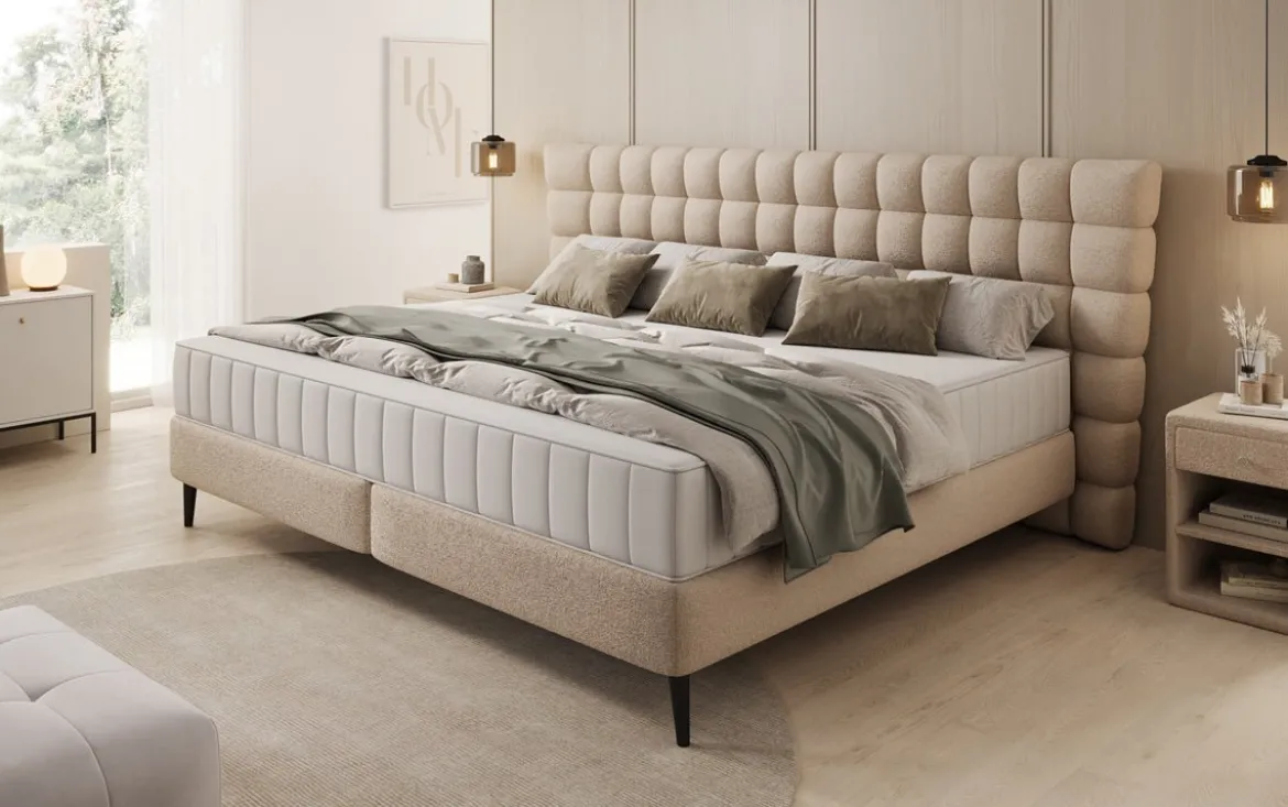 Familien Boxspringbett Bellanova in 220/240x200 in Bouclé