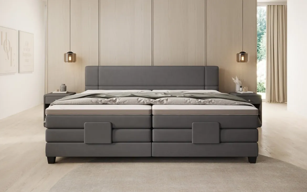 Familien Boxspringbett Noela 220/240x200 elektrisch verstellbar in Stoff