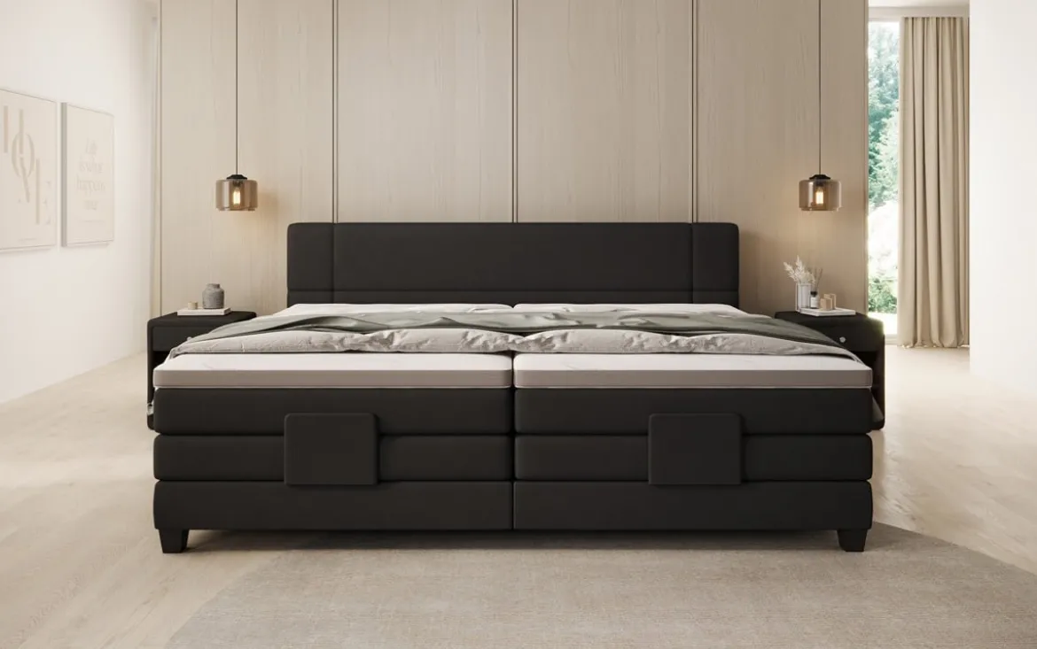 Familien Boxspringbett Noela 220/240x200 elektrisch verstellbar in Stoff