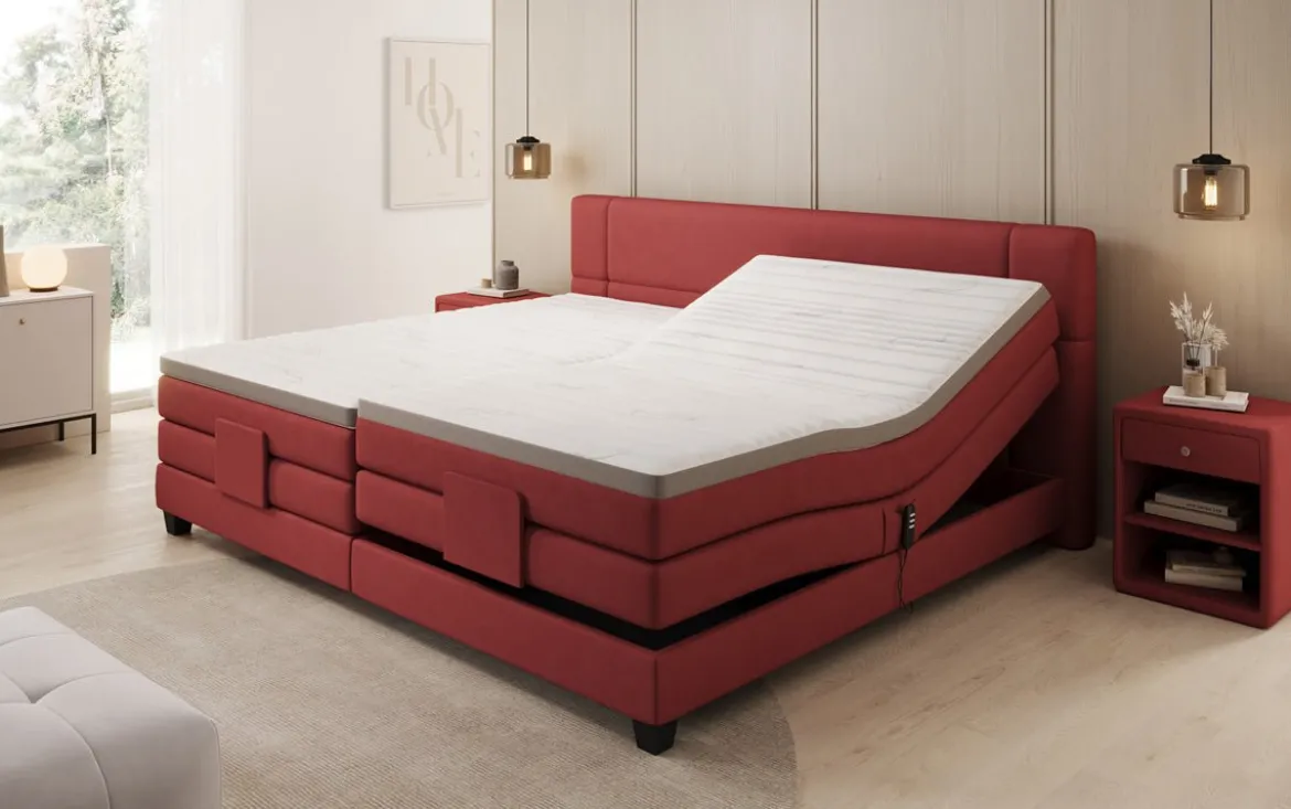 Familien Boxspringbett Noela 220/240x200 elektrisch verstellbar in Stoff