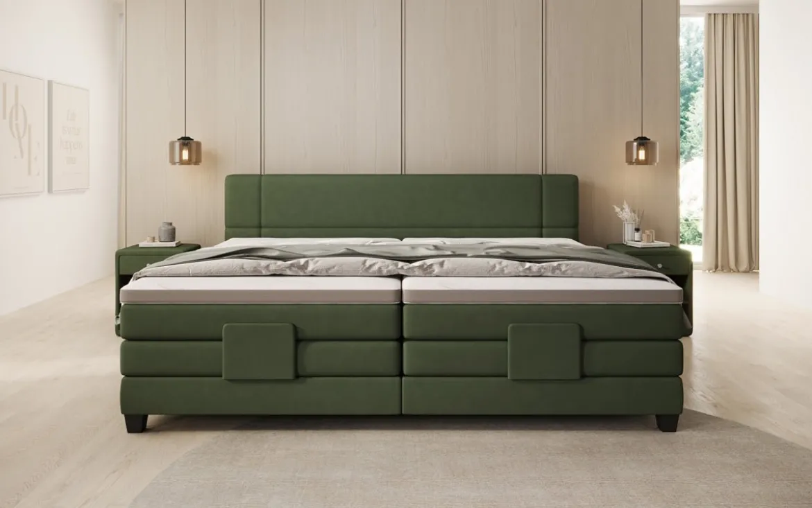 Familien Boxspringbett Noela 220/240x200 elektrisch verstellbar in Stoff