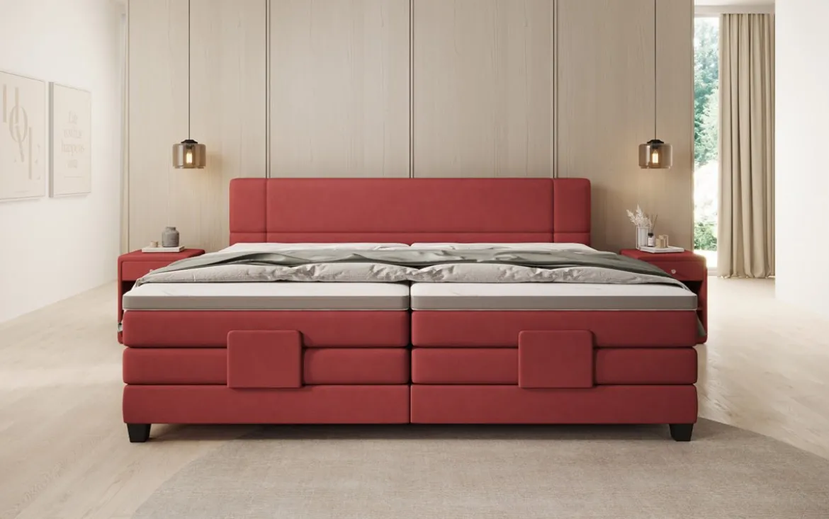 Familien Boxspringbett Noela 220/240x200 elektrisch verstellbar in Stoff