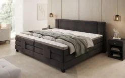 Familien Boxspringbett Noela 220/240x200 elektrisch verstellbar in Samt