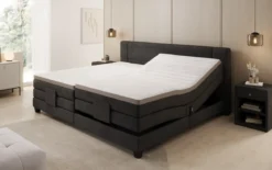 Familien Boxspringbett Noela 220/240x200 elektrisch verstellbar in Samt