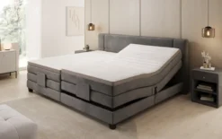 Familien Boxspringbett Noela 220/240x200 elektrisch verstellbar in Samt