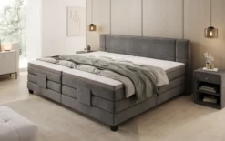 Familien Boxspringbett Noela 220/240x200 elektrisch verstellbar in Samt