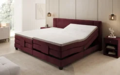 Familien Boxspringbett Noela 220/240x200 elektrisch verstellbar in Samt