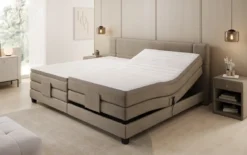 Familien Boxspringbett Noela 220/240x200 elektrisch verstellbar in Samt