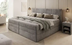 Familien Boxspringbett Stella in 220/240x200 mit Stauraum in Cord