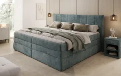 Familien Boxspringbett Stella in 220/240x200 mit Stauraum in Cord