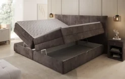 Familien Boxspringbett Stella in 220/240x200 mit Stauraum in Cord