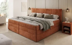 Familien Boxspringbett Stella in 220/240x200 mit Stauraum in Cord