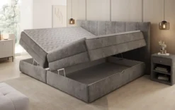 Familien Boxspringbett Stella in 220/240x200 mit Stauraum in Cord