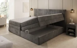Familien Boxspringbett Stella in 220/240x200 mit Stauraum in Cord