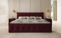 Familien Boxspringbett Valenza – 220/240x200 mit Stauraum in Samt
