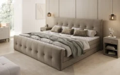 Familien Boxspringbett Valenza – 220/240x200 mit Stauraum in Samt
