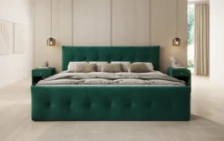 Familien Boxspringbett Valenza – 220/240x200 mit Stauraum in Samt