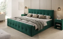 Familien Boxspringbett Valenza – 220/240x200 mit Stauraum in Samt