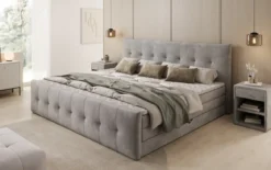 Familien Boxspringbett Valenza – 220/240x200 mit Stauraum in Samt