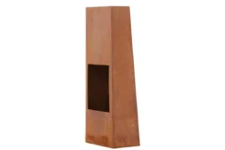 Feuerkorb Thomas - eckiger Stahlkamin in Rusty Orange