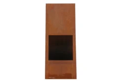 Feuerkorb Thomas - eckiger Stahlkamin in Rusty Orange