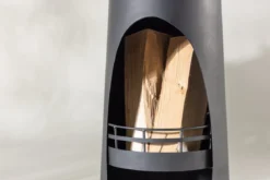 Feuerkorb Wilkus - zylinderförmiger Kamin in Schwarz