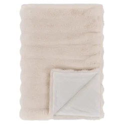 Flausch - Tagesdecke Tao aus Kunstfell Beige 130x180 cm
