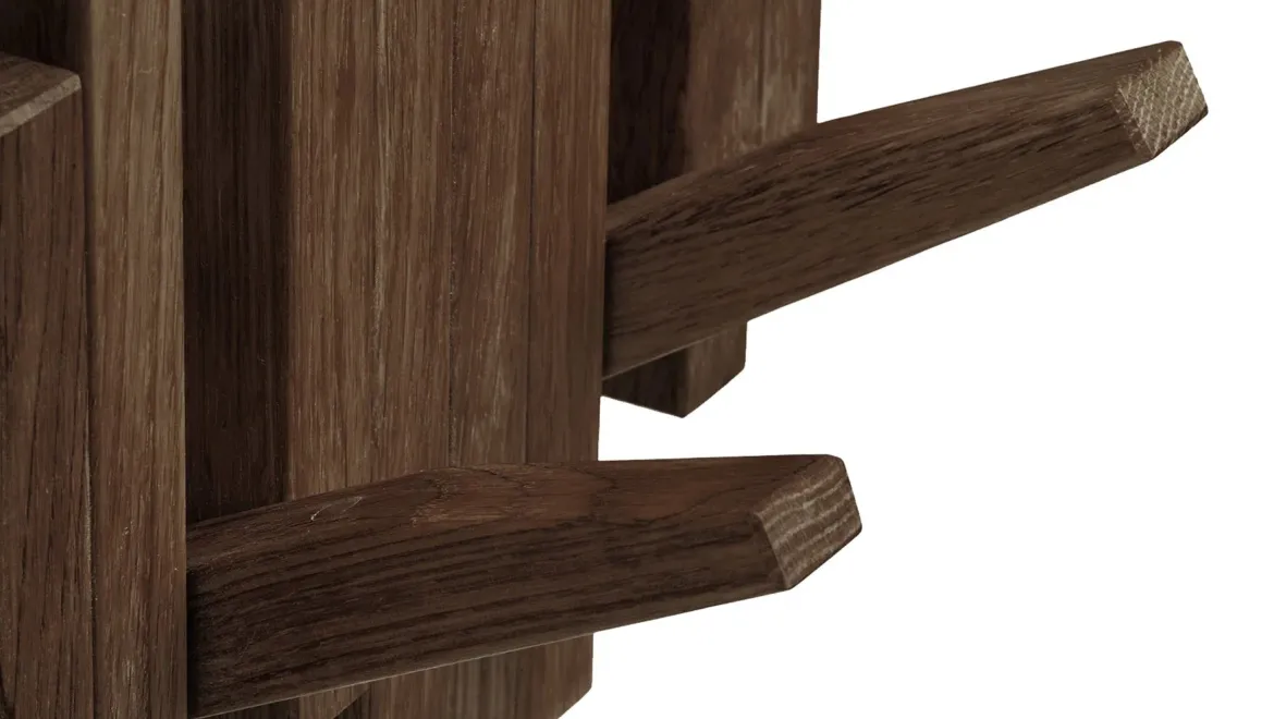 Garderobe Minimalistic - aus dunkelbraunem Eichenholz
