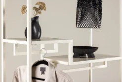 Garderobe Narell – Offenes Kleiderregal in Beige mit Ablagen
