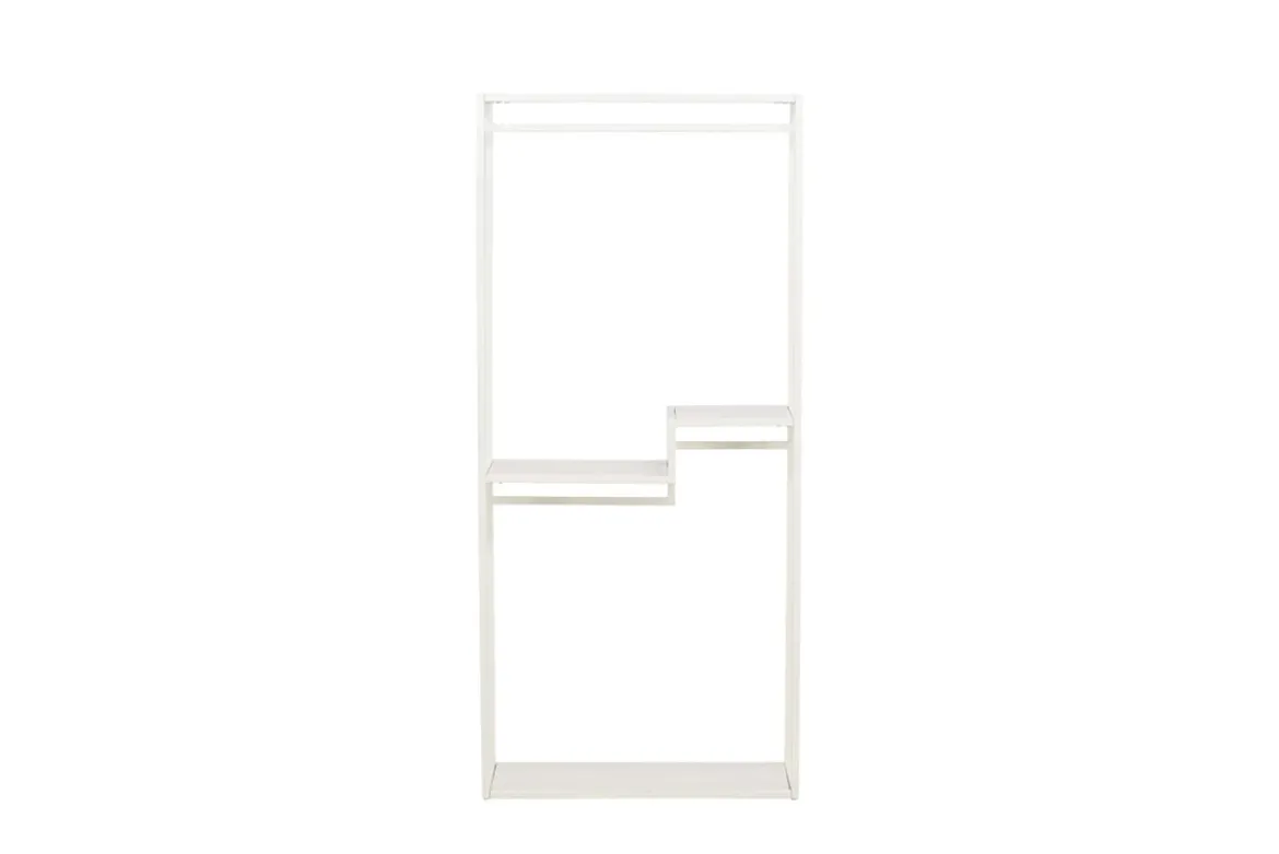 Garderobe Narell – Offenes Kleiderregal in Beige mit Ablagen
