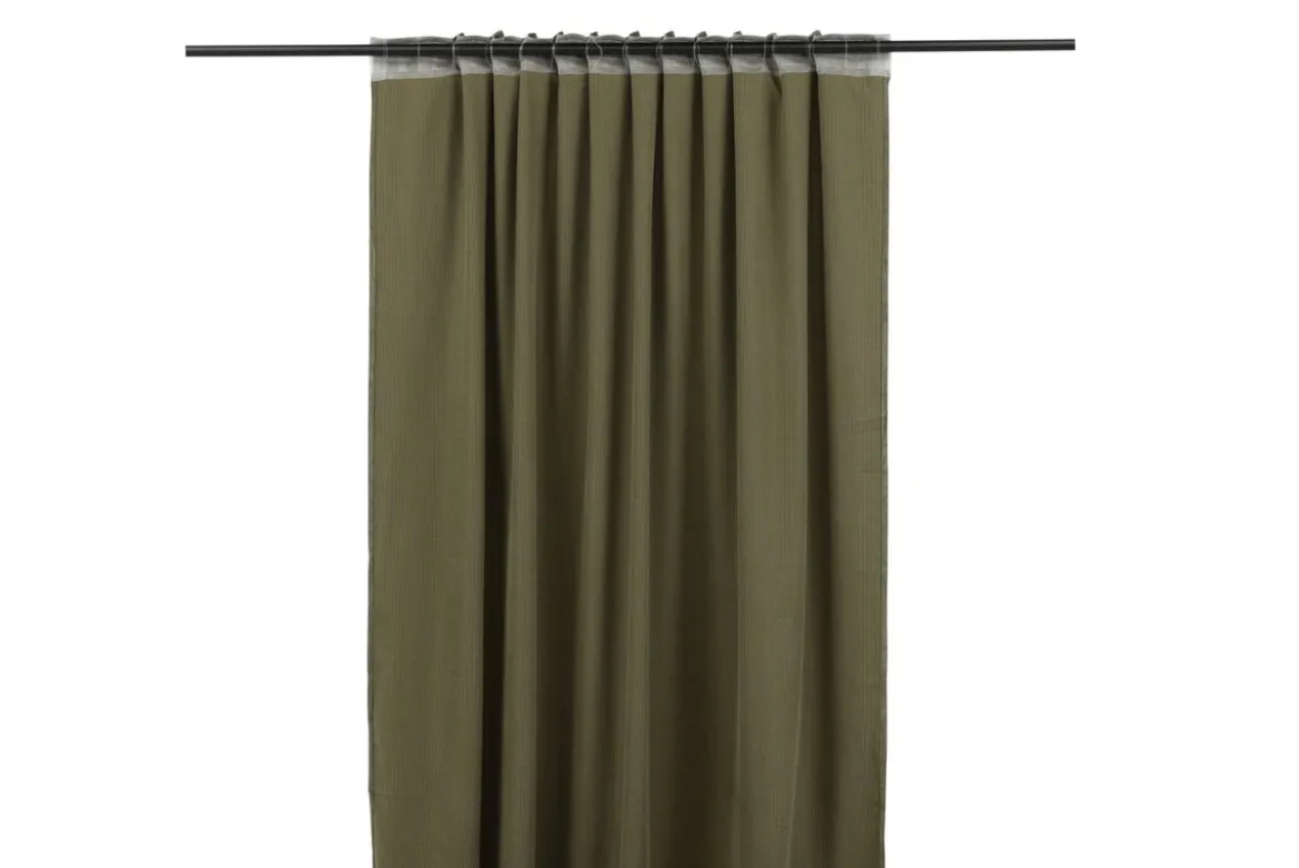 Gardinen-Set Verta – mit Mehrband-System in Beige & Moosgrün