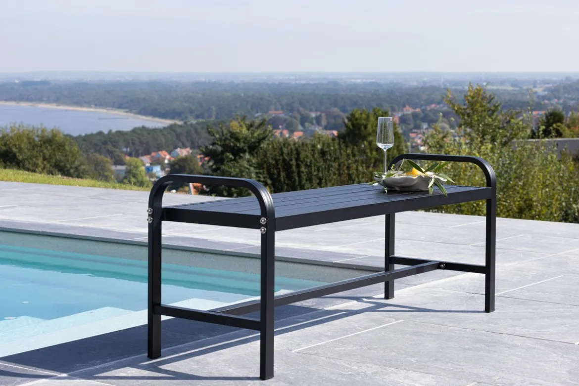 Gartenbank Cäsar - aus robustem, schwarzem Aluminium