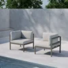 Gartenbank Eckmodul Borelio - Aus Aluminium in den Farben Khaki und Beige